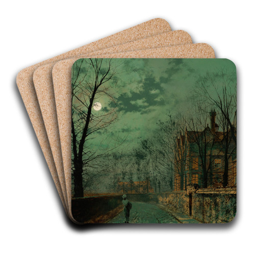 A lane near Chester by John Atkinson Grimshaw Art Drink Coaster set