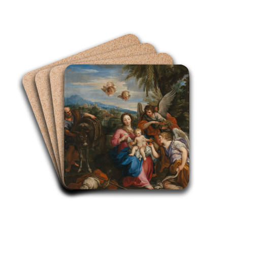The Rest on the Flight into Egypt by Giuseppe Bartolomeo Chiari Drink Coasters - set of 4 The Rest on the Flight into Egypt by Giuseppe Bartolomeo Chiari Drink Coasters - set of 4