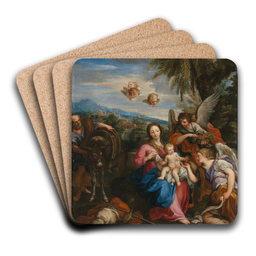 The Rest on the Flight into Egypt by Giuseppe Bartolomeo Chiari Art Drink Coaster set The Rest on the Flight into Egypt by Giuseppe Bartolomeo Chiari Art Drink Coaster set