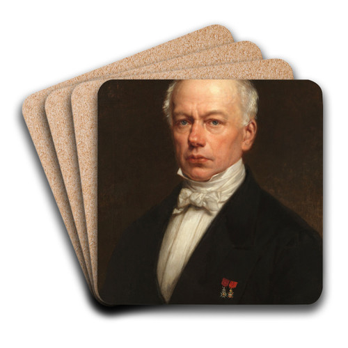 Portret van Edward Moretus by Jozef Delin Art Drink Coaster set Portret van Edward Moretus by Jozef Delin Art Drink Coaster set