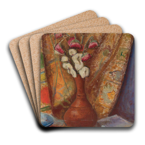Flowers in a clay flower-vase by Tadeusz Makowski Art Drink Coaster set Flowers in a clay flower-vase by Tadeusz Makowski Art Drink Coaster set