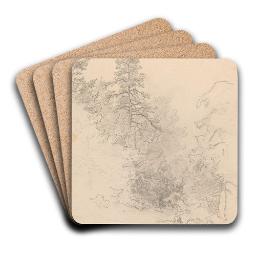 Skogsparti, Jarlsberg by Hans Gude Art Drink Coaster set