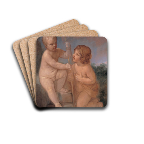 The Infant Jesus And St. John by Guido Reni Drink Coasters - set of 4