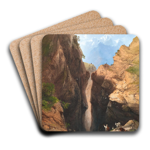 A Goatherd in the Alps by Carlo Bossoli Art Drink Coaster set