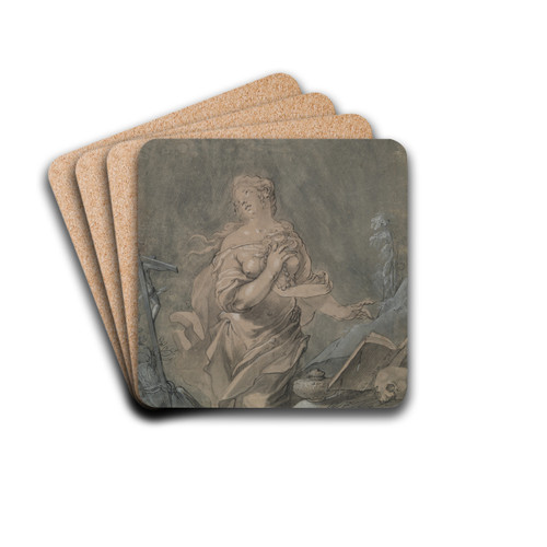 Saint Mary Magdalen inPrayer by Claude Mellan Drink Coasters - set of 4