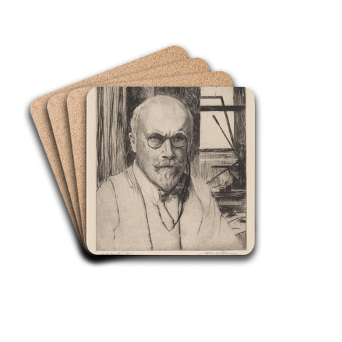 Self-portrait by Albert Sterner Drink Coasters - set of 4 Self-portrait by Albert Sterner Drink Coasters - set of 4
