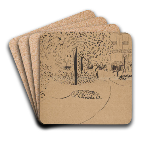 The Square by douard Vuillard Art Drink Coaster set