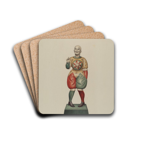 Cigar Store Figure - Clown by Robert Pohle Drink Coasters - set of 4
