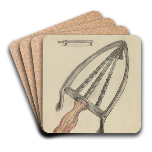 Flat Iron Stand by Columbus Simpson Art Drink Coaster set
