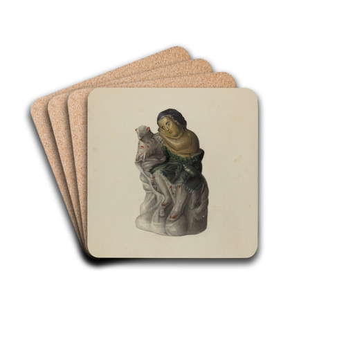 Pa. German Chalkware Mary and Her Lamb by Mina Lowry Drink Coasters - set of 4