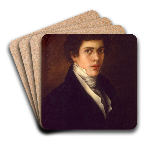 Self-portrait by Antonio Mara Esquivel Art Drink Coaster set