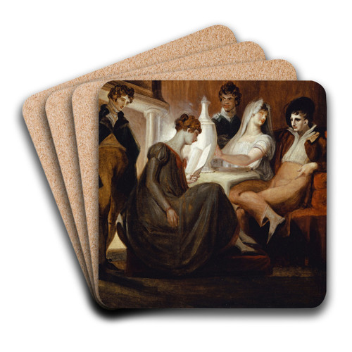 The Newspaper In The Countryside by Henry Fuseli Art Drink Coaster set