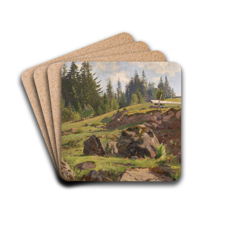 Black Forest Landscape by Max Wilhelm Roman Drink Coasters - set of 4