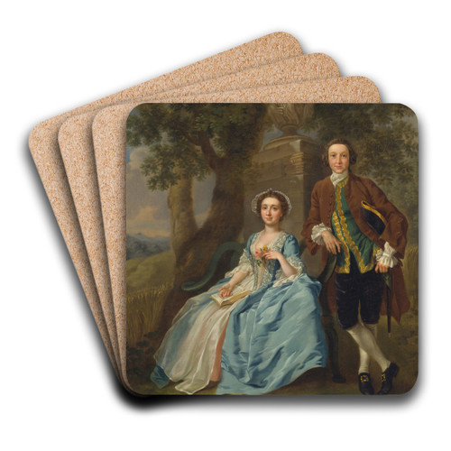 George and Margaret Rogers by Francis Hayman Art Drink Coaster set