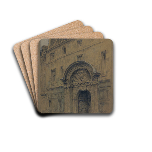 Porte dentre de lHtel Chalons-Luxembourg, 26 rue Geoffroy l'Asnier by Ferdinand Boberg Drink Coasters - set of 4