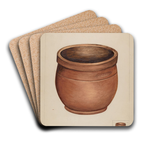 Earthenware Pot by Anna Aloisi Art Drink Coaster set