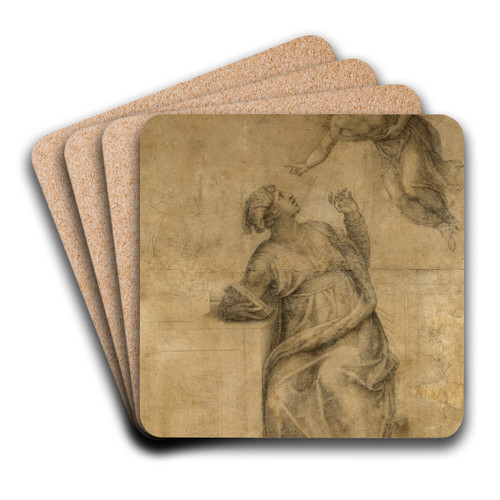Annunciation to the Virgin by Michelangelo Art Drink Coaster set