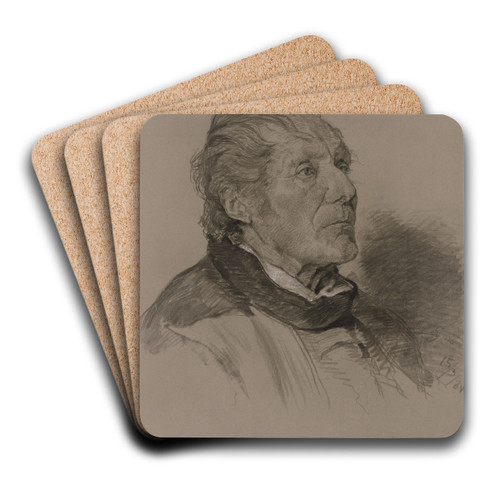 Portrait of an old man by Louis Eysen Art Drink Coaster set