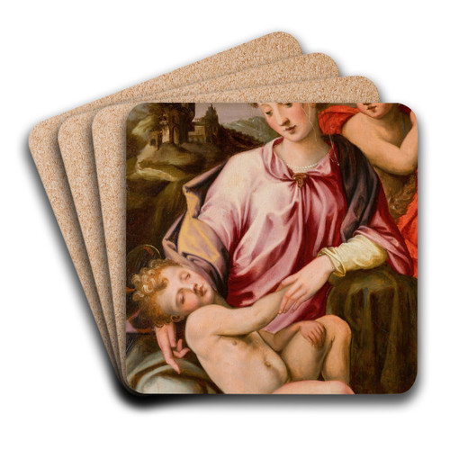 TheVirgin and Child with the young Saint John the Baptist by Michele Tosini Art Drink Coaster set