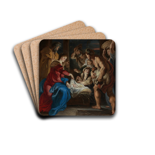 Die Anbetung der Hirten by Peter Paul Rubens Drink Coasters - set of 4