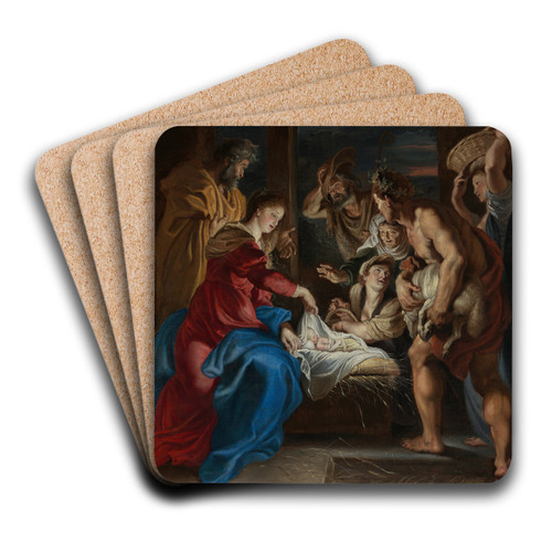 Die Anbetung der Hirten by Peter Paul Rubens Art Drink Coaster set