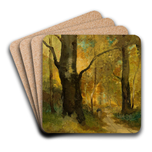 Forest in autumn by Witold Pruszkowski Art Drink Coaster set