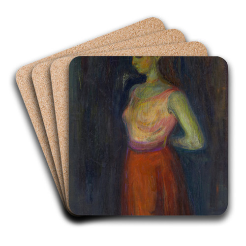Study of a Model by Edvard Munch Art Drink Coaster set