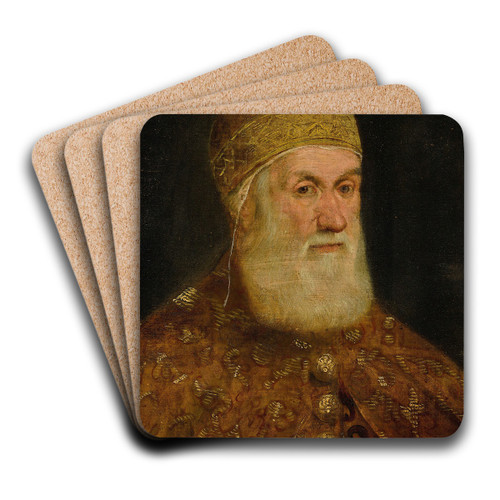 Portrait Of Doge Girolamo Priuli by Jacopo Tintoretto Art Drink Coaster set