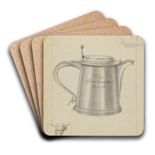 Silver Tankard by Filippo Porreca Art Drink Coaster set