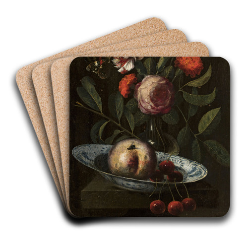 Still life by Martinus Nellius Art Drink Coaster set Still life by Martinus Nellius Art Drink Coaster set