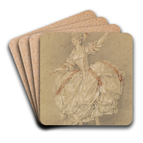 A Dancer by Jean-Michel Moreau Art Drink Coaster set