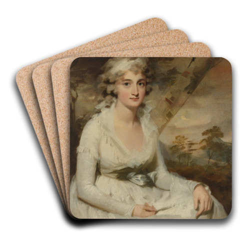 Portrait Of Mrs. Campbell by Sir Henry Raeburn Art Drink Coaster set