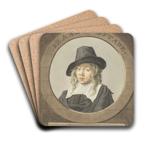 Portret van Isaak van Ostade by Adriaen van Ostade Art Drink Coaster set Portret van Isaak van Ostade by Adriaen van Ostade Art Drink Coaster set