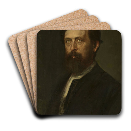 Portrait of Arnold Bocklin by Franz von Lenbach Art Drink Coaster set