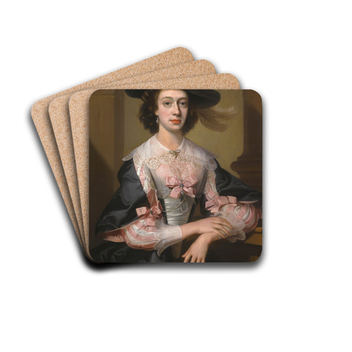 Portrait Of Susan, Mrs Henry Hoare Of Stourhead (D.1743) by William Hoare of Bath Drink Coasters - set of 4