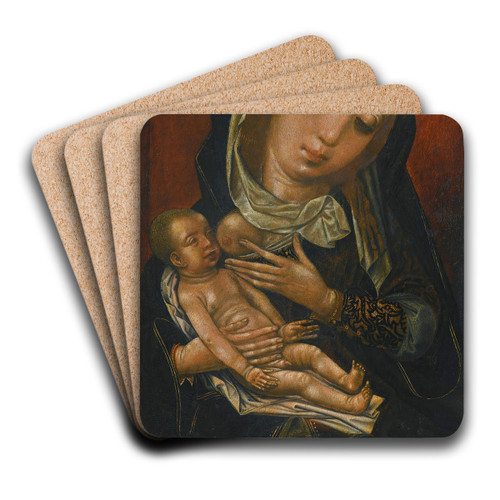 The Madonna And Child by Castilian School Art Drink Coaster set