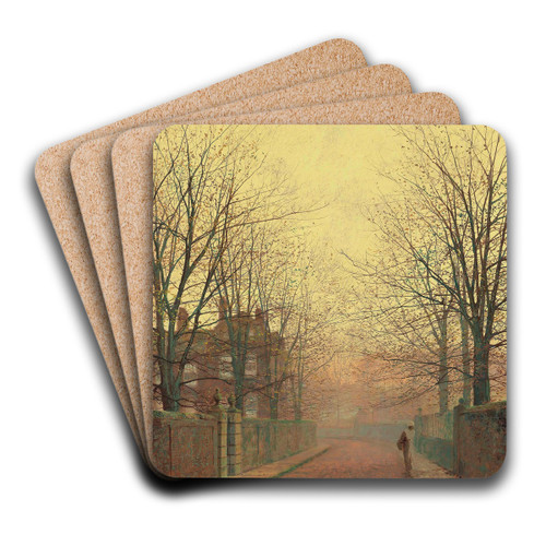 An Autumn Lane by John Atkinson Grimshaw Art Drink Coaster set
