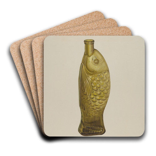 Fish Bitters Bottle by Loraine Makimson Art Drink Coaster set Fish Bitters Bottle by Loraine Makimson Art Drink Coaster set
