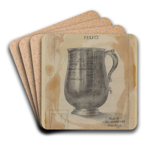 Silver Mug by Alfred Nason Art Drink Coaster set