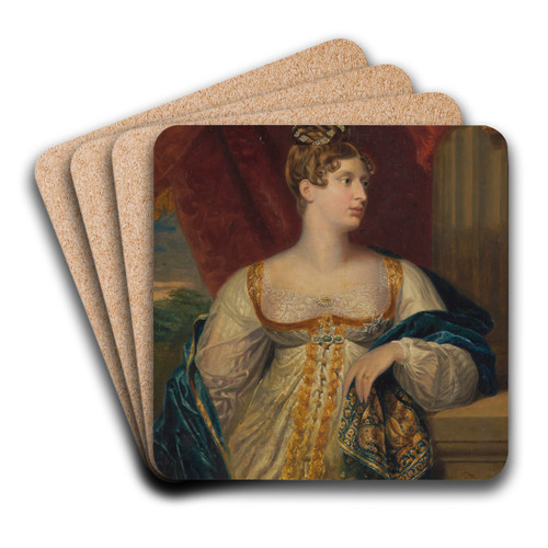 Portrait of Princess Charlotte of Wales by George Dawe Art Drink Coaster set Portrait of Princess Charlotte of Wales by George Dawe Art Drink Coaster set