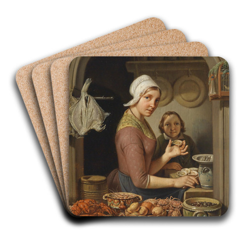 Fischhndlerin by Franois Celestin Art Drink Coaster set