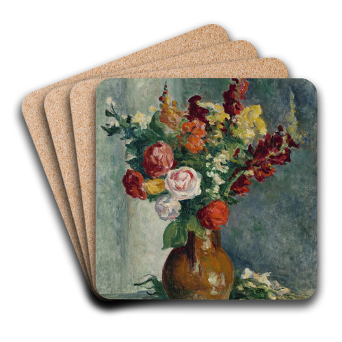 Vase de fleurs by Maximilien Luce Art Drink Coaster set Vase de fleurs by Maximilien Luce Art Drink Coaster set