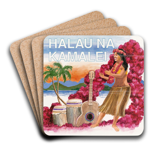 Halau Na Kamalei. by U.S. Information Agency Art Drink Coaster set