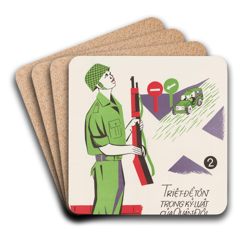 Vietnamese Army's Seven Commandments by U.S. Information Agency Art Drink Coaster set