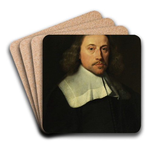 Portrait of Balthasar II Moretus by Jacob van Reesbroeck Art Drink Coaster set Portrait of Balthasar II Moretus by Jacob van Reesbroeck Art Drink Coaster set