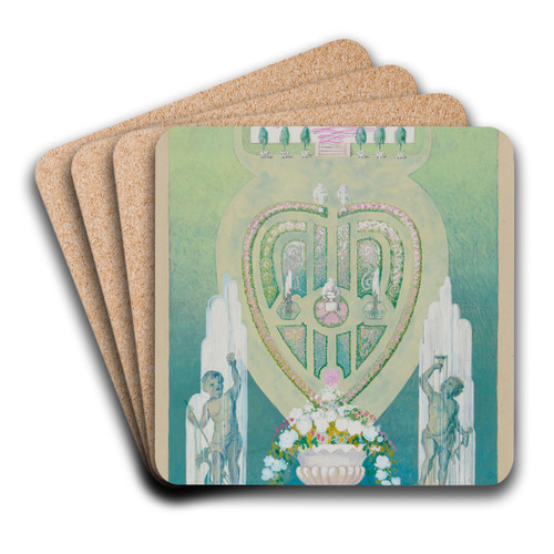 Parterre and Fountains of Blind Institution by Joseph Stonefield Art Drink Coaster set