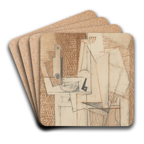 Portrait de Georges Hugnet by Louis Marcoussis Art Drink Coaster set Portrait de Georges Hugnet by Louis Marcoussis Art Drink Coaster set