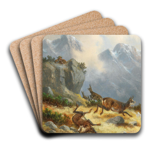 Gamsjagd by Moritz Mller Art Drink Coaster set