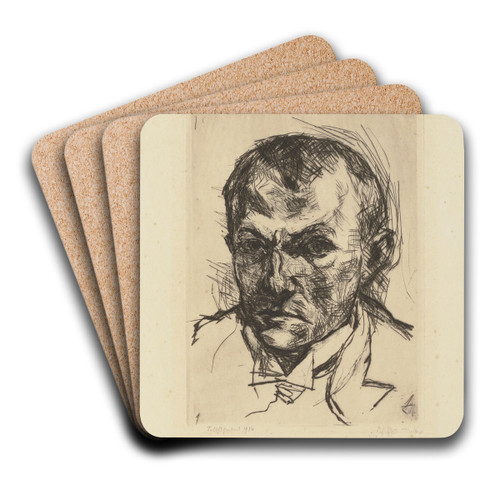 Self-Portrait by Max Beckmann Art Drink Coaster set