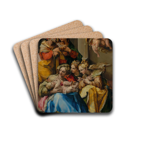 Holy Family with Saints Anne,Catherine of Alexandria and Mary Magdalene by Nosadella (Giovanni Francesco Bezzi) Drink Coasters - set of 4